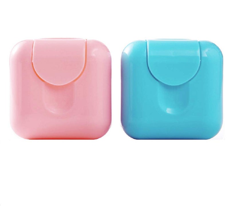 LASSUM 2 Pieces Travel Soap Case,Small Size Plastic Soap Container Case Box Holder Organizer for Home Outdoor Hiking Camping Travel